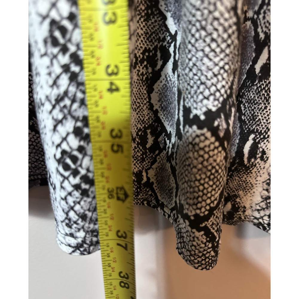Boohoo Dress Womens US 12 Tall Black White Snake Print Mock Ruffle Sleeve NWOT - Picture 8 of 8